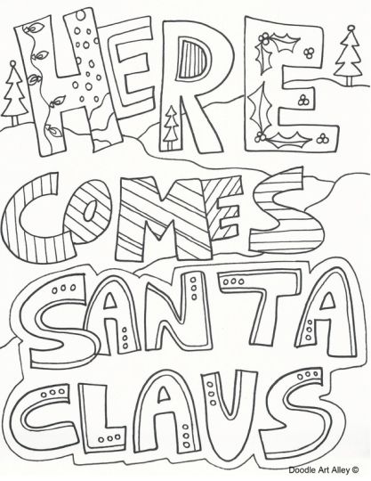 Christmas Doodle Coloring Pages - Part 1